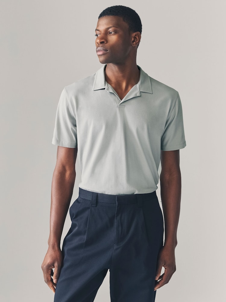 Black / Grey / Sage - Kurzarm-Polo-Shirts mit kubanischem Kragen im 3er-Pack - Image 6 of 12