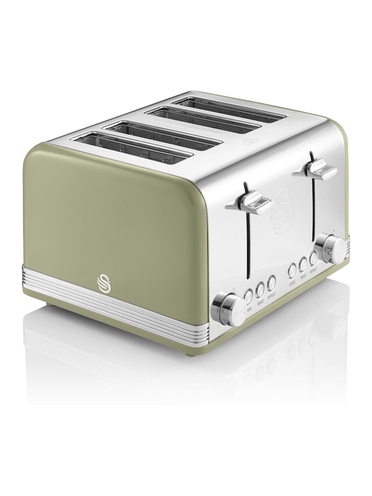Swan Green 4 Slice Retro Toaster - Image 2 of 6
