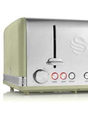 Swan Green 4 Slice Retro Toaster - Image 4 of 6