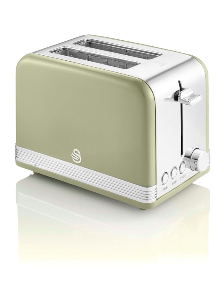 Swan Green 2 Slice Retro Toaster - Image 1 of 4