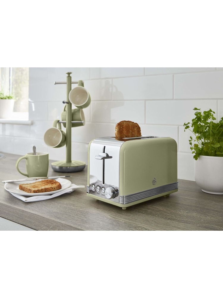 Swan Green 2 Slice Retro Toaster - Image 2 of 4