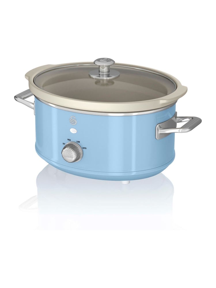Swan Blue 3.5L Slow Retro Cooker - Image 1 of 7