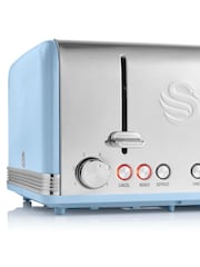 Swan Blue 4 Slice Retro Toaster - Image 4 of 6
