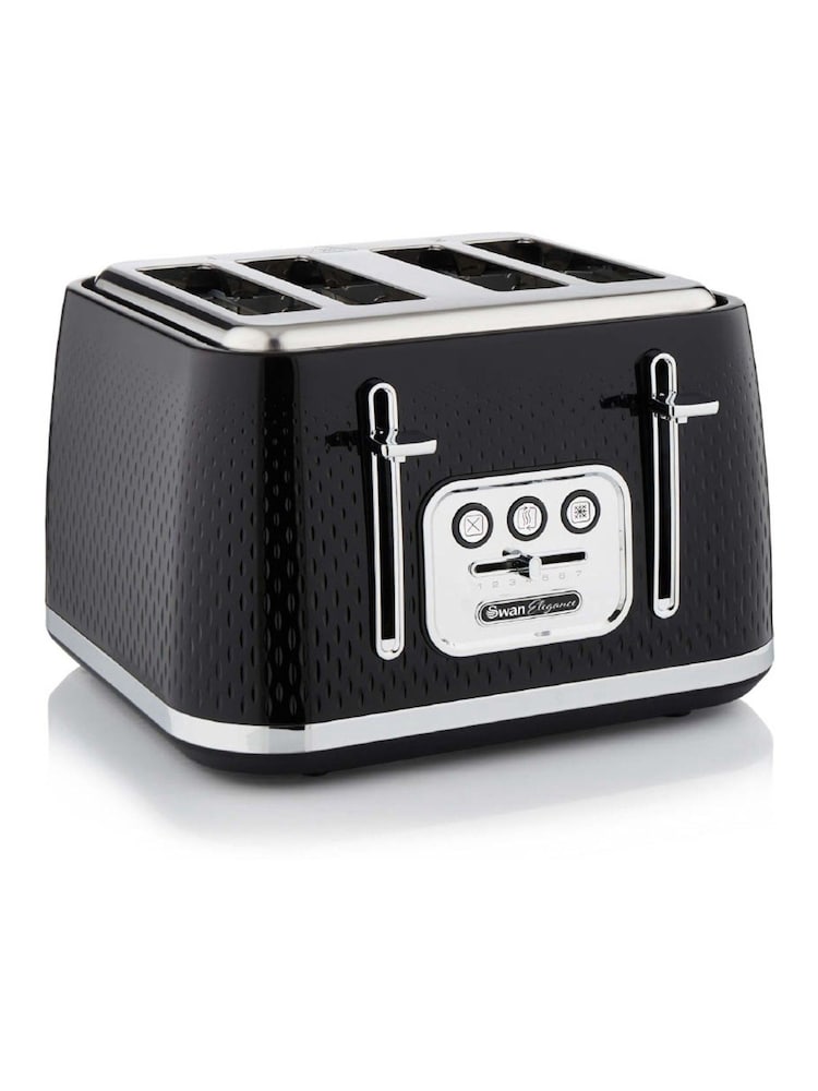 Swan Black Elegance 4 Slice Toaster - Image 1 of 6 Swan Black Elegance 4 Slice Toaster - Image 1 of 6