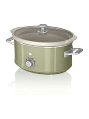 Swan Green 3.5L Slow Retro Cooker - Image 1 of 6