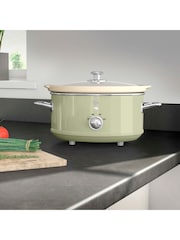 Swan Green 3.5L Slow Retro Cooker - Image 2 of 6