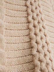River Island Cream Baby Girls Cream Knitted Hoodie & Joggers Set - Image 4 of 4