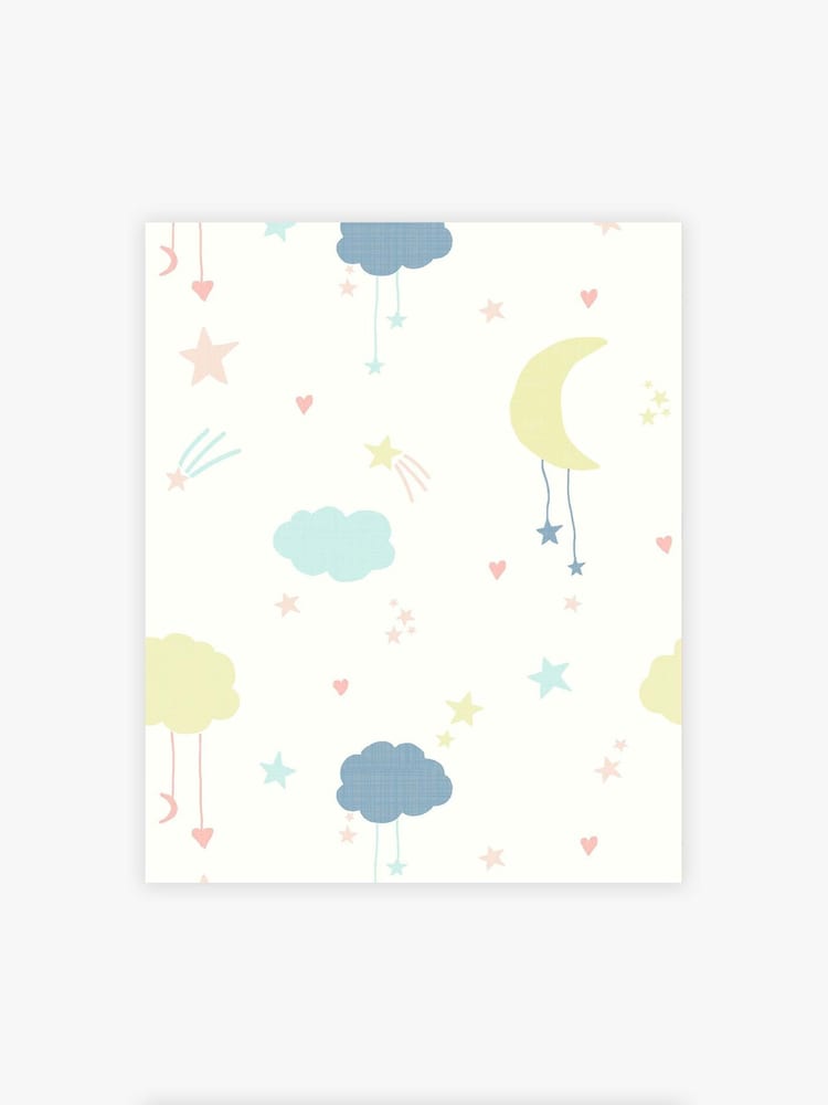 Pastel Moon & Stars Wallpaper - Image 2 of 4
