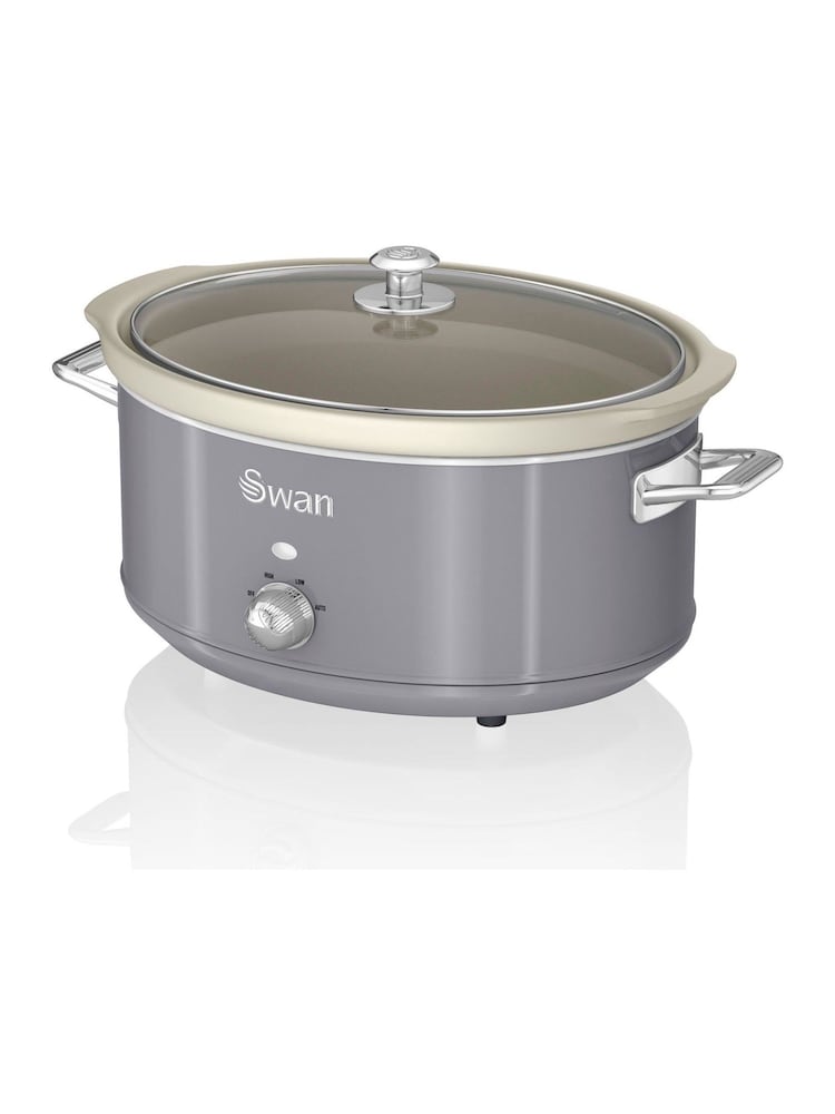 Swan Grey Retro Slow Cooker - Image 1 of 8 Swan Grey Retro Slow Cooker - Image 1 of 8