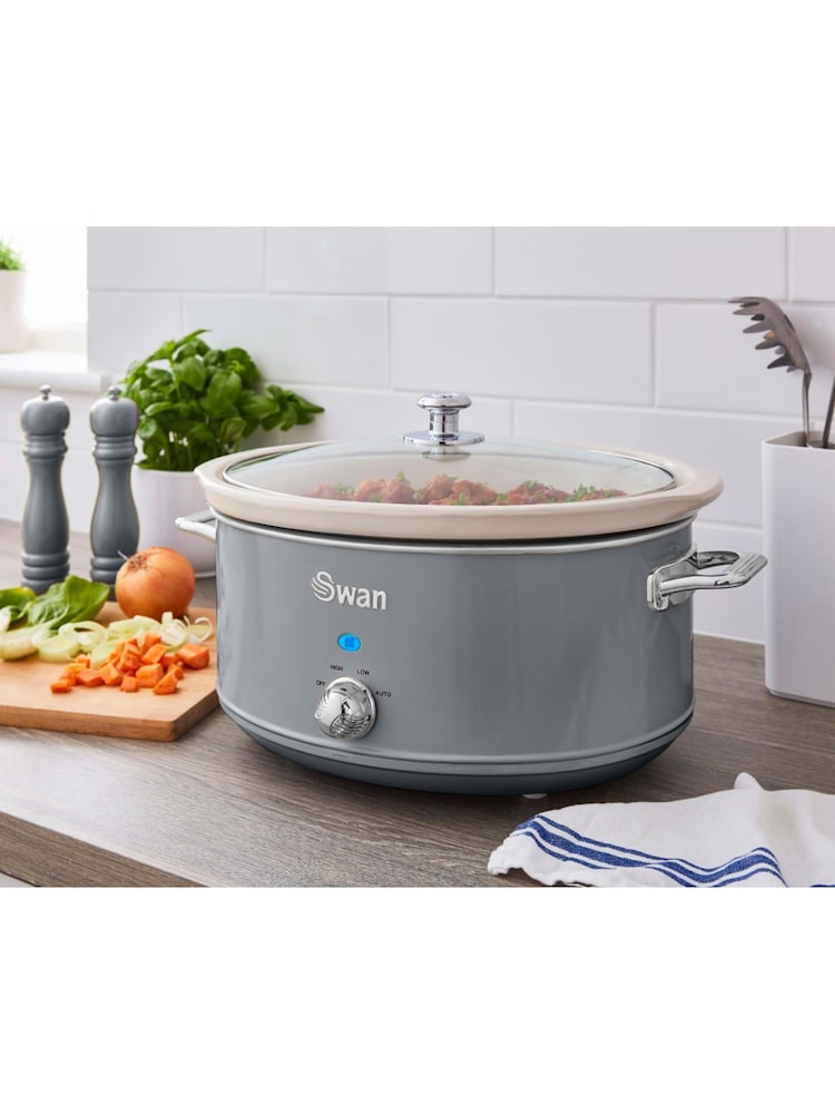 Swan Grey Retro Slow Cooker - Image 8 of 8 Swan Grey Retro Slow Cooker - Image 8 of 8