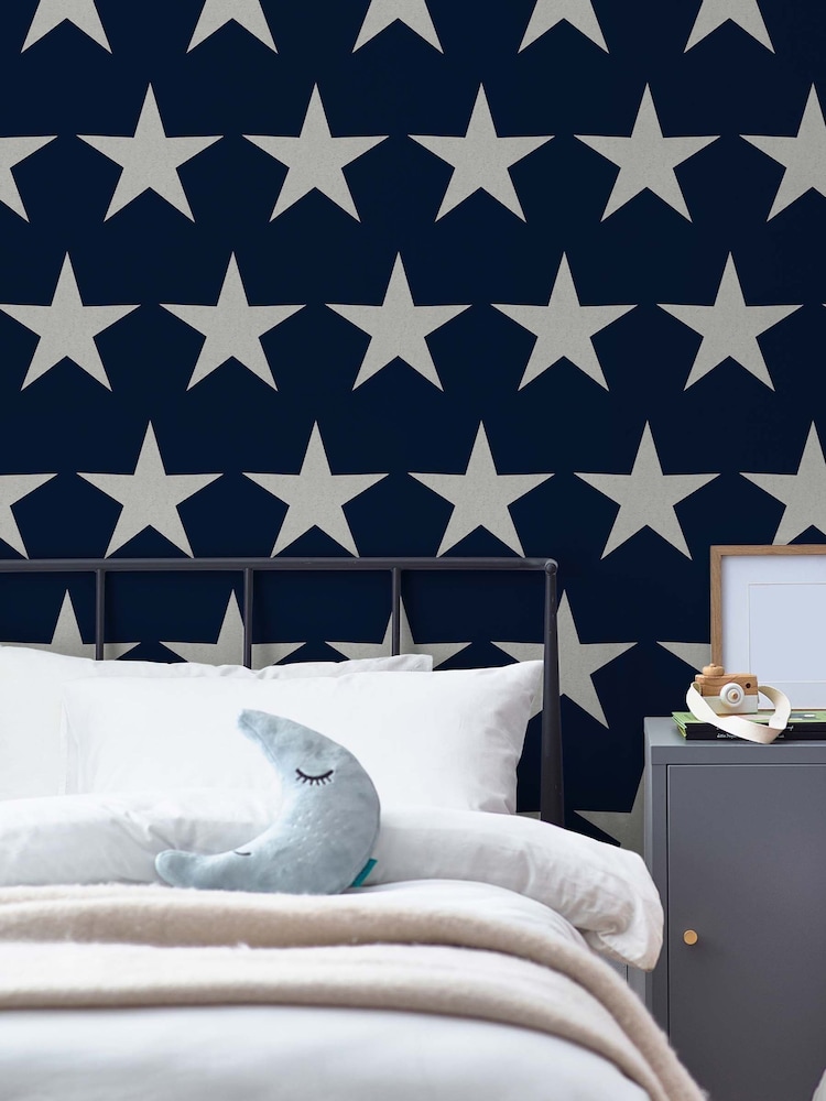 Navy Blue Stars 10M Wallpaper - Image 1 of 4