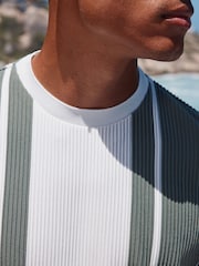 Green Smart Vertical Stripe T-Shirt - Image 5 of 8
