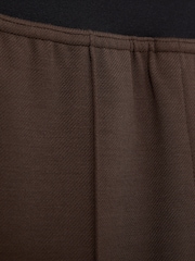 Reiss Chocolate Brown Lucia Wide Wide-Leg Elasticated-Waistband Trousers - Image 6 of 6