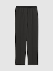 Reiss Charcoal Grey Lucia Petite Elasticated-Waistband Tapered Trousers - Image 2 of 7