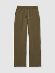 Reiss Khaki Sophia Interlock-Jersey Pintuck Drawstring Joggers - Image 2 of 6