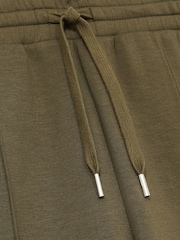 Reiss Khaki Sophia Interlock-Jersey Pintuck Drawstring Joggers - Image 6 of 6