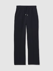 Reiss Navy Sophia Interlock-Jersey Pintuck Drawstring Joggers - Image 2 of 6