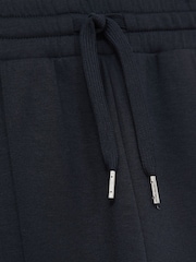 Reiss Navy Sophia Interlock-Jersey Pintuck Drawstring Joggers - Image 6 of 6
