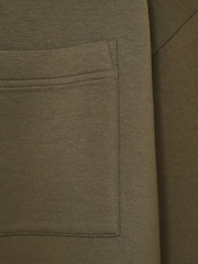 Reiss Khaki Iris Interlock-Jersey Funnel-Neck Sweatshirt - Image 6 of 6
