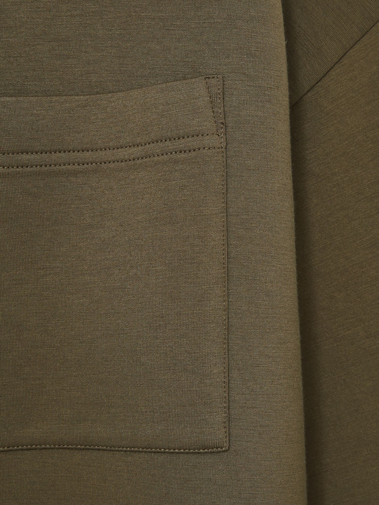 Reiss Khaki Iris Interlock-Jersey Funnel-Neck Sweatshirt - Image 6 of 6