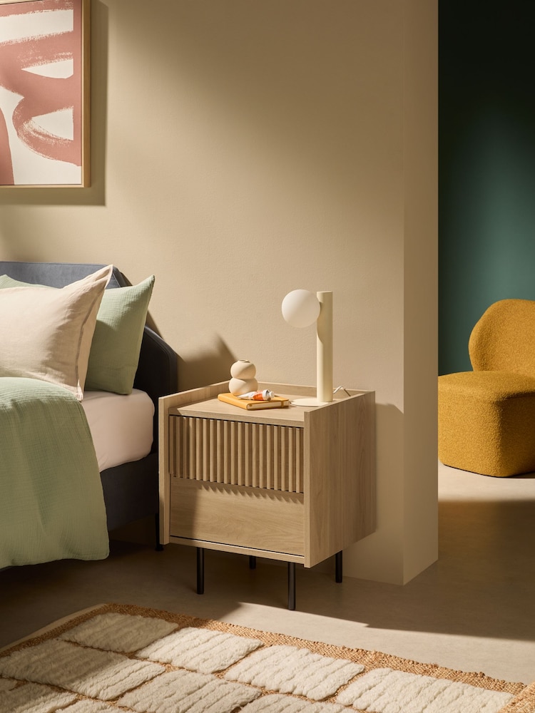 MADE.COM Oak Effect Blaze Bedside Table - Image 1 of 5