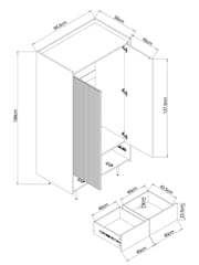 MADE.COM Oak Effect Blaze Double, 2 Drawers Wardrobe - Image 7 of 7