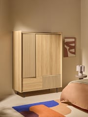 MADE.COM Oak Effect Blaze Triple, 3 drawers Wardrobe - Image 1 of 6