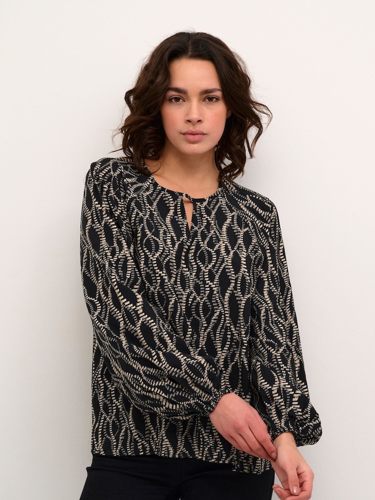 Kaffe Casual Fit Kadunora Cutout Neck Blouse - Image 1 of 6