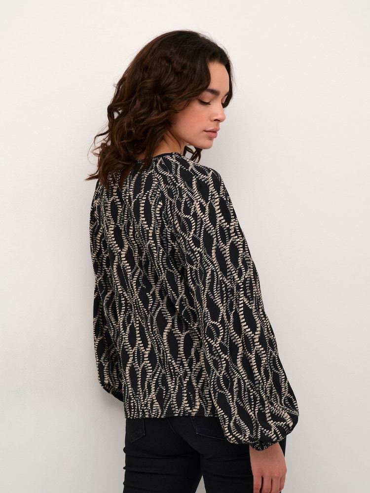Kaffe Casual Fit Kadunora Cutout Neck Blouse - Image 2 of 6