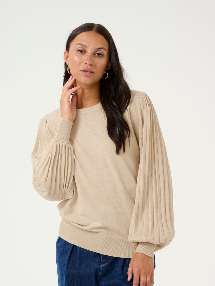 Kaffe Kalone Knit Pullover Jumper With Bishop Sleeves - Image 1 of 6