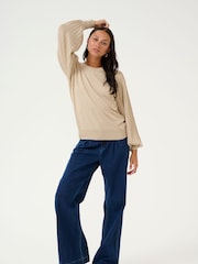 Kaffe Kalone Knit Pullover Jumper With Bishop Sleeves - Image 3 of 6