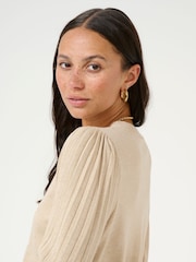Kaffe Kalone Knit Pullover Jumper With Bishop Sleeves - Image 4 of 6