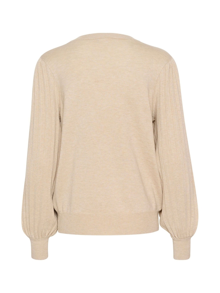 Kaffe Kalone Knit Pullover Jumper With Bishop Sleeves - Image 6 of 6