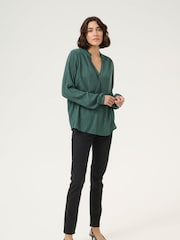 Kaffe Kaliv V-Notch Neck Pin Stripe Blouse - Image 2 of 5
