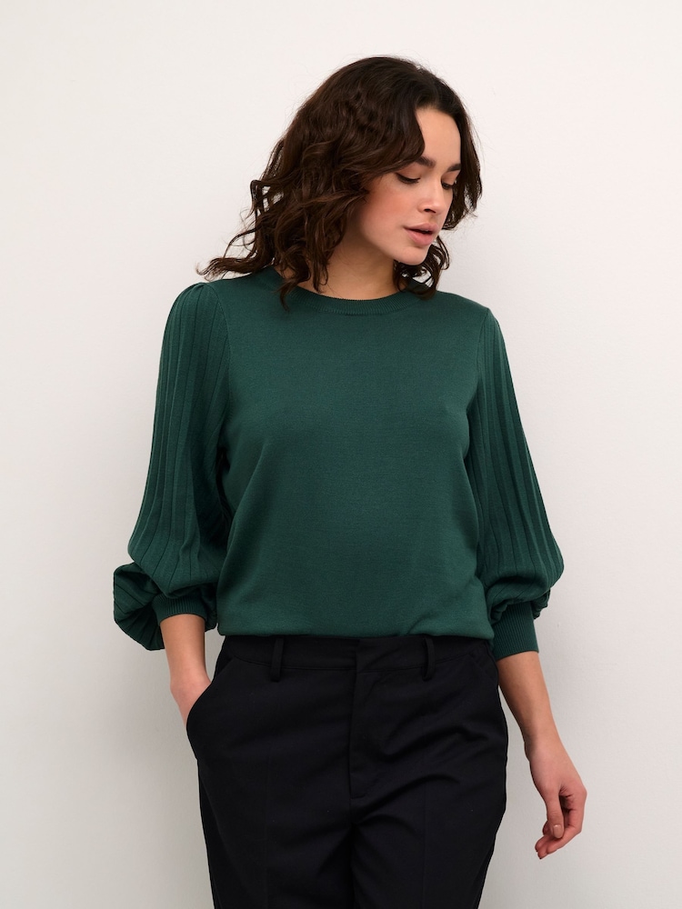 Kaffe Kalone Knit Pullover Jumper With Bishop Sleeves - Image 1 of 6