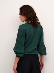 Kaffe Kalone Knit Pullover Jumper With Bishop Sleeves - Image 2 of 6