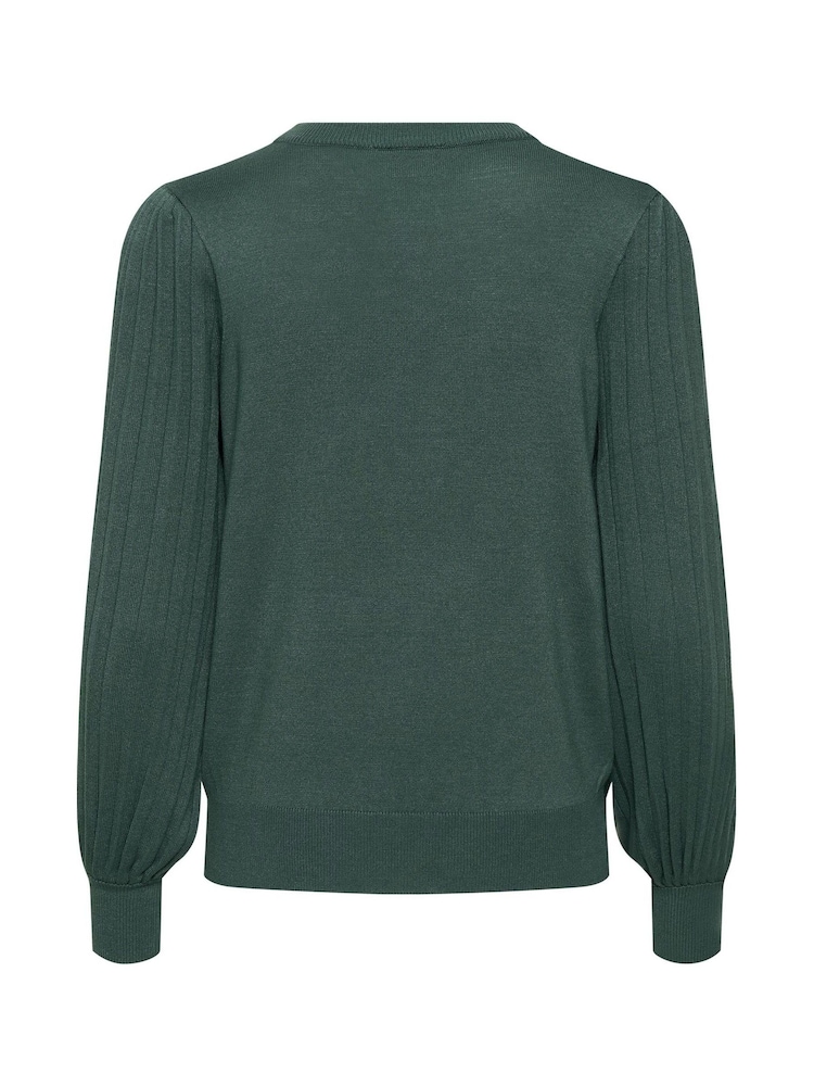 Kaffe Kalone Knit Pullover Jumper With Bishop Sleeves - Image 6 of 6
