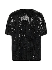 Kaffe The Kanicole Sequins V-Neck Black T-Shirt - Image 5 of 5