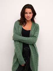 Kaffe Kaemria Long Cardigan With Open Front - Image 1 of 6