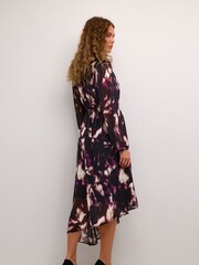 Kaffe Purple Kaaska Chiffon Long Sleeves V-Neck Dress - Image 2 of 5