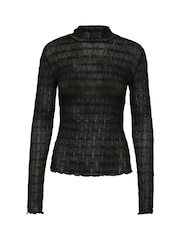 Kaffe Kabecca Mesh High Neck Black T-Shirt - Image 5 of 6