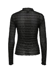 Kaffe Kabecca Mesh High Neck Black T-Shirt - Image 6 of 6