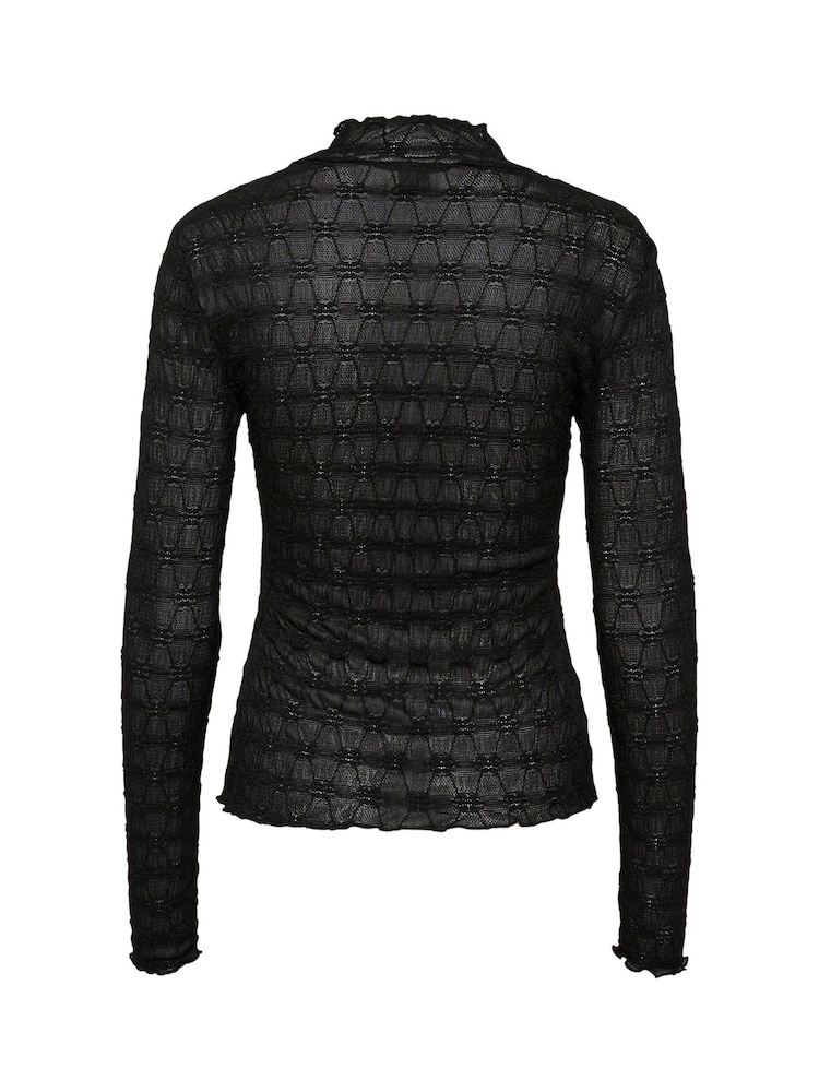 Kaffe Kabecca Mesh High Neck Black T-Shirt - Image 6 of 6