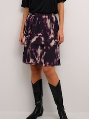 Kaffe Purple Kaaska Elastic Waist Chiffon Skirt - Image 1 of 6