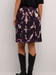 Kaffe Purple Kaaska Elastic Waist Chiffon Skirt - Image 2 of 6