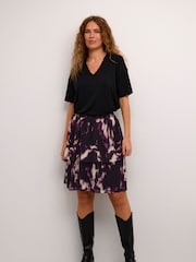 Kaffe Purple Kaaska Elastic Waist Chiffon Skirt - Image 3 of 6