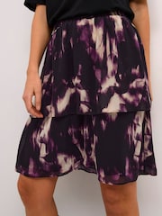 Kaffe Purple Kaaska Elastic Waist Chiffon Skirt - Image 4 of 6