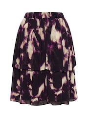 Kaffe Purple Kaaska Elastic Waist Chiffon Skirt - Image 6 of 6