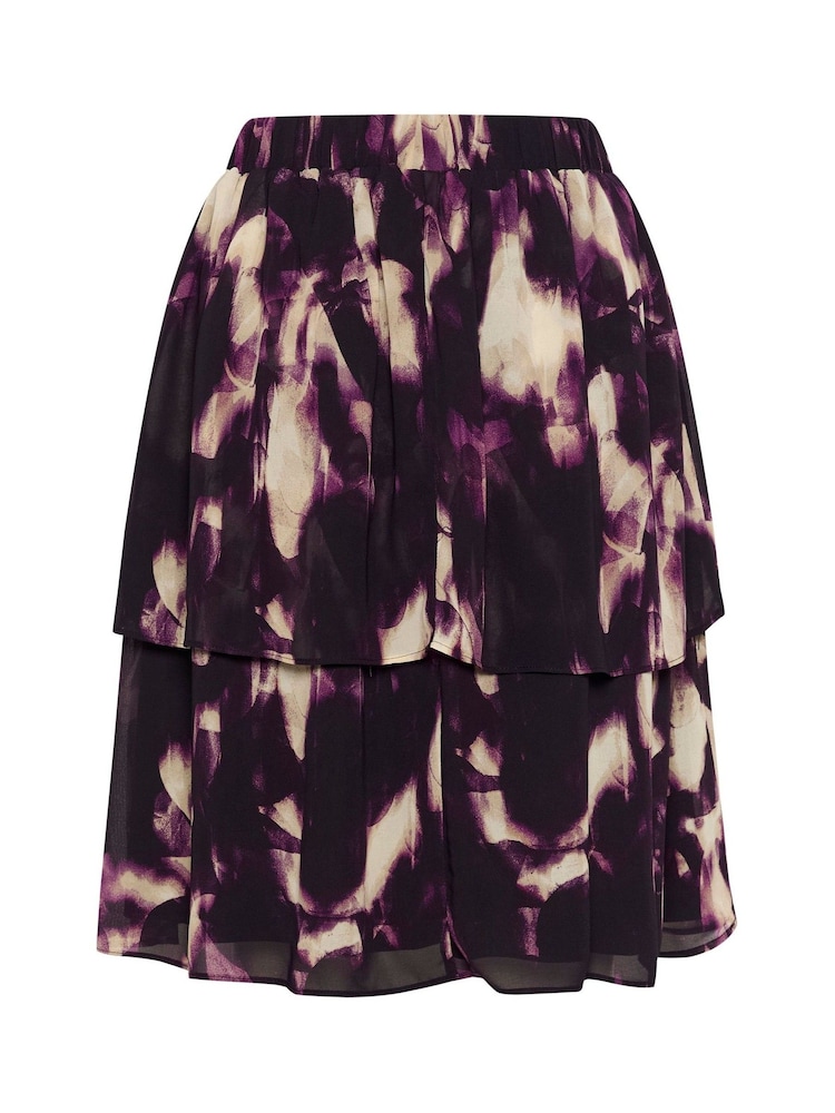 Kaffe Purple Kaaska Elastic Waist Chiffon Skirt - Image 6 of 6