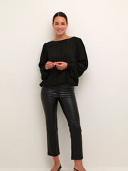Kaffe Kaliv Round Neck Glitter Stripes Blouse - Image 3 of 6